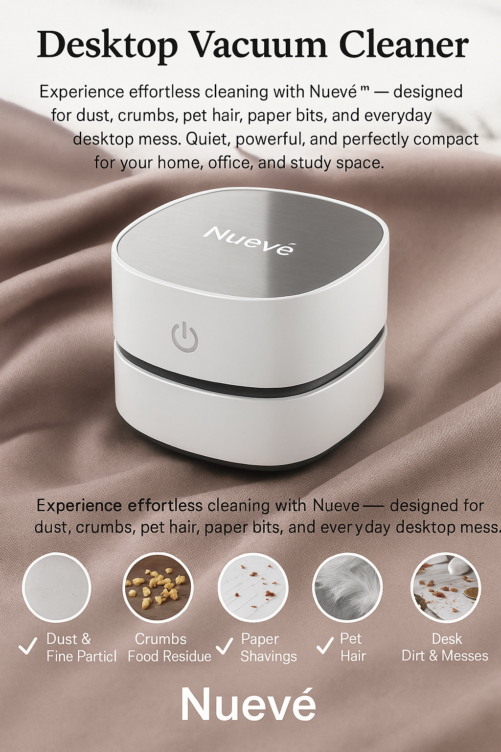 مكنسة كهربائية مكتبية - مكنسة كهربائية صغيرة محمولة للغبار والفتات وأماكن العمل